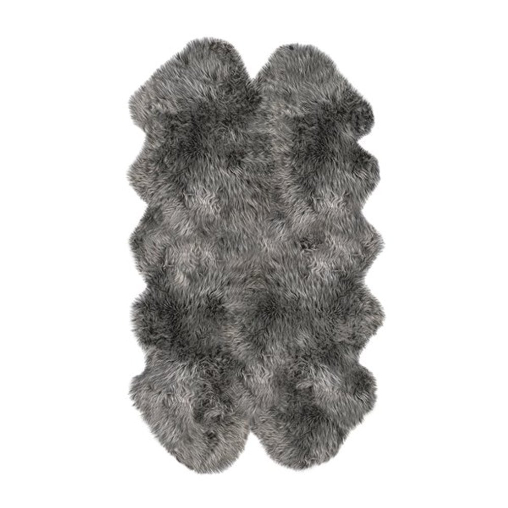 4' X 6' Gray Genuine Sheepskin Handmade Area Rug