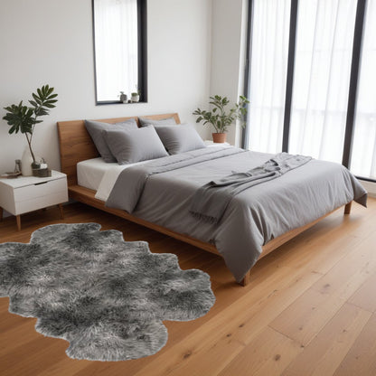 Gradient Gray Animal Print Area Rug