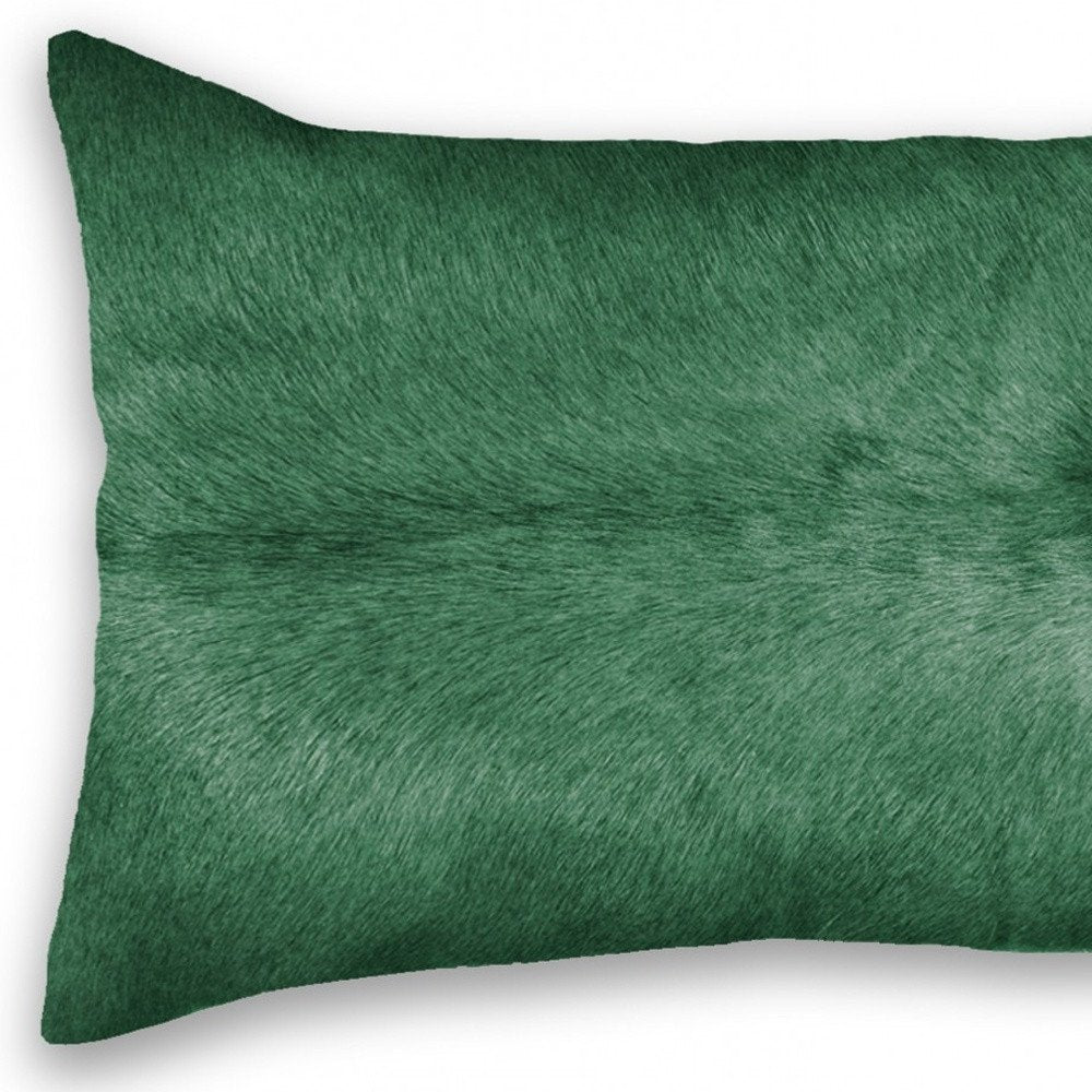 12" X 20" Off White Cowhide Throw Pillow