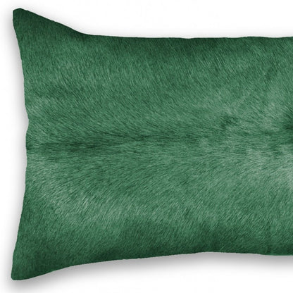 12" X 20" Brown and White Cowhide Throw Pillow