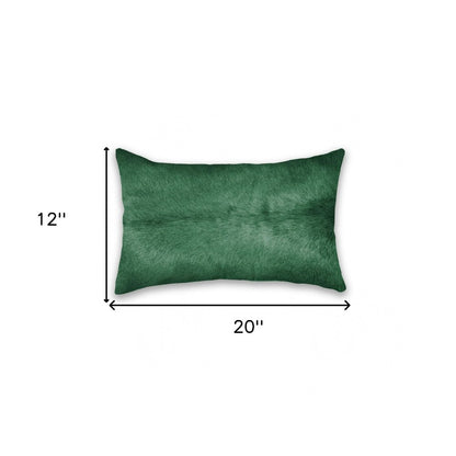 12" X 20" Brown and White Cowhide Throw Pillow