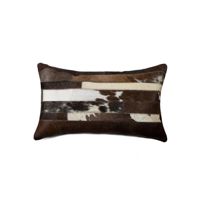 12 X 20 Black And White Cowhide Throw Pillow