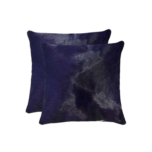 Set of Two 18" Gray Cowhide Throw Pillows