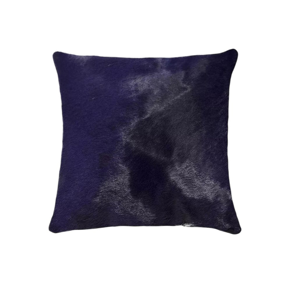 Set of Two 18" Navy Cowhide Throw Pillow