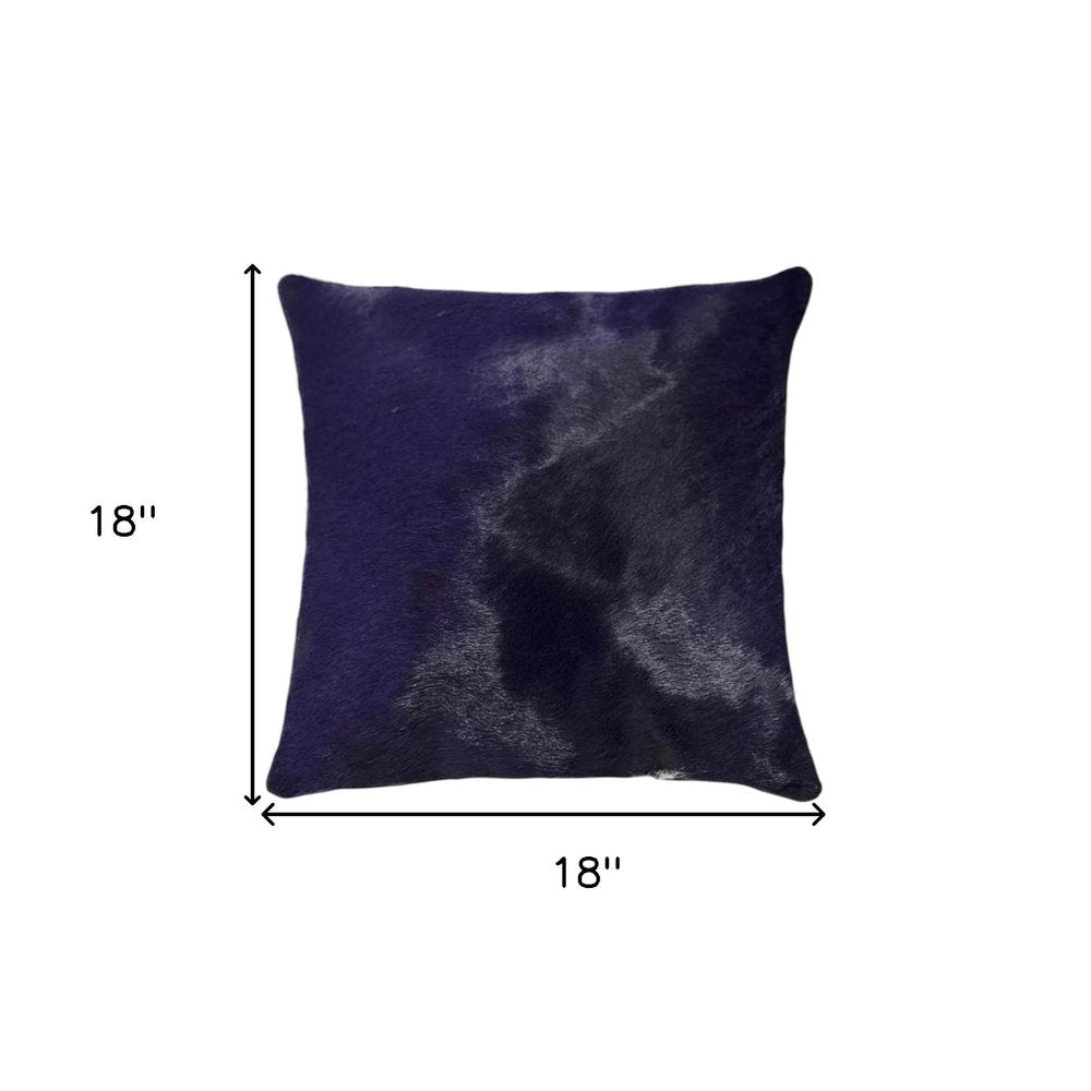 Set of Two 18" Gray Cowhide Throw Pillows
