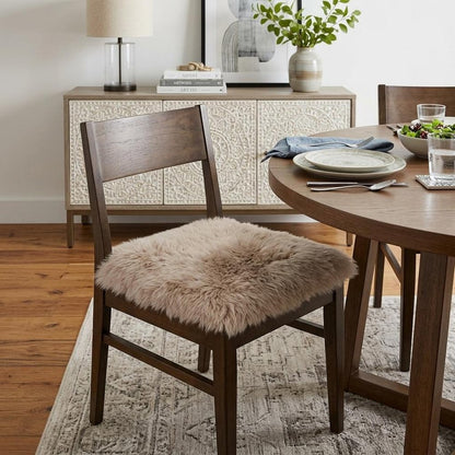 17" X 17" Brown And White Ombre Chair Pad