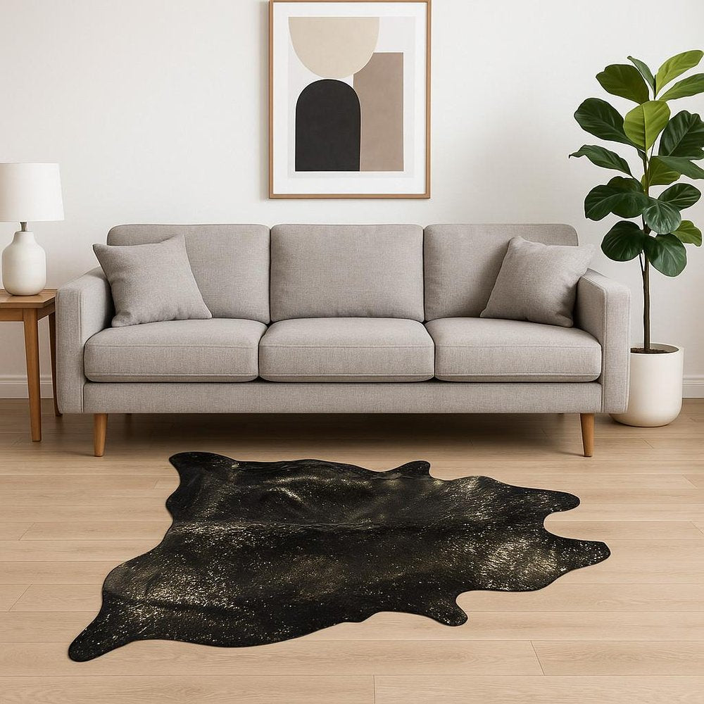 5' X 7' Red Cowhide Area Rug