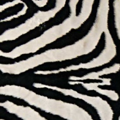 5' X 7' Black And White Faux Cowhide Zebra Print Area Rug