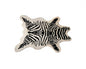5' X 7' Black And White Faux Cowhide Zebra Print Area Rug