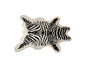 5' X 7' Black And White Faux Cowhide Zebra Print Area Rug