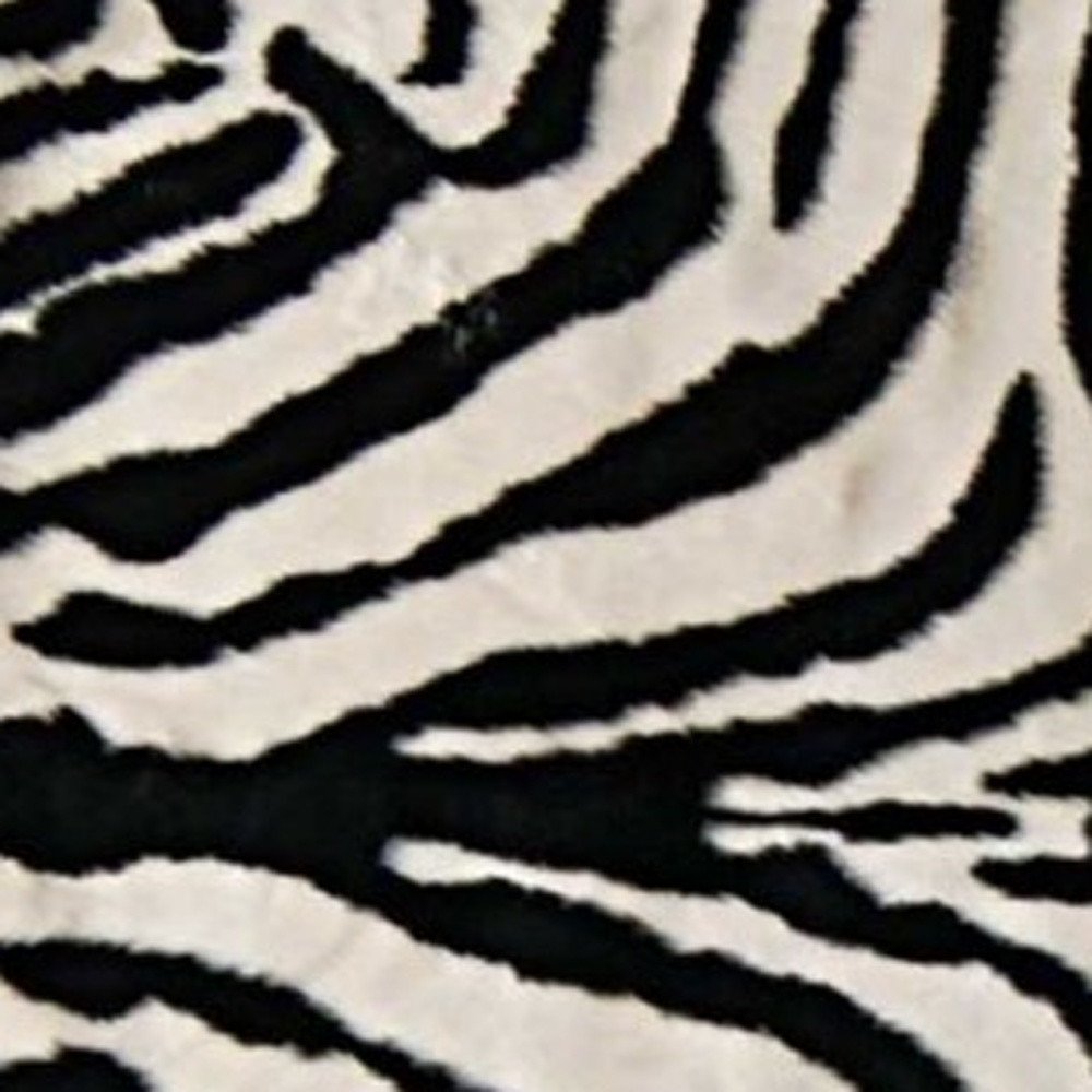 5' X 7' Black And White Faux Cowhide Zebra Print Area Rug