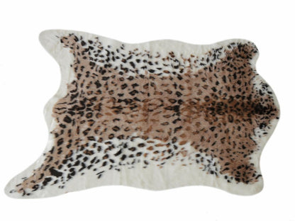 5' X 8' Brown And Black Leopard Print Hand Knotted Area Rug