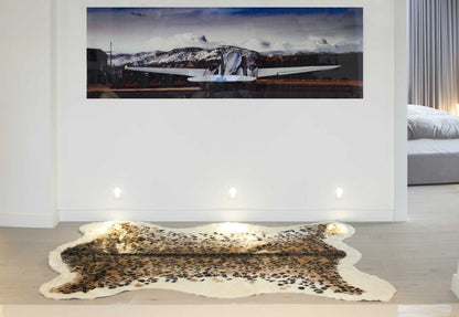 5' X 8' Brown And Black Leopard Print Hand Knotted Area Rug