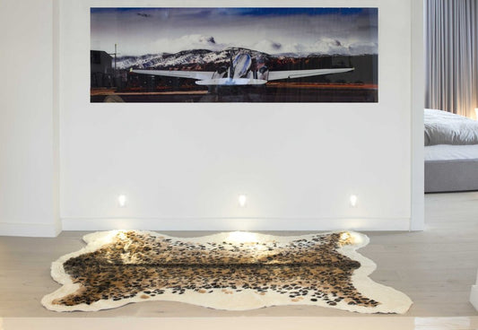 5' X 8' Brown And Black Leopard Print Hand Knotted Area Rug