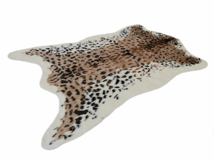 5' X 8' Brown And Black Leopard Print Hand Knotted Area Rug