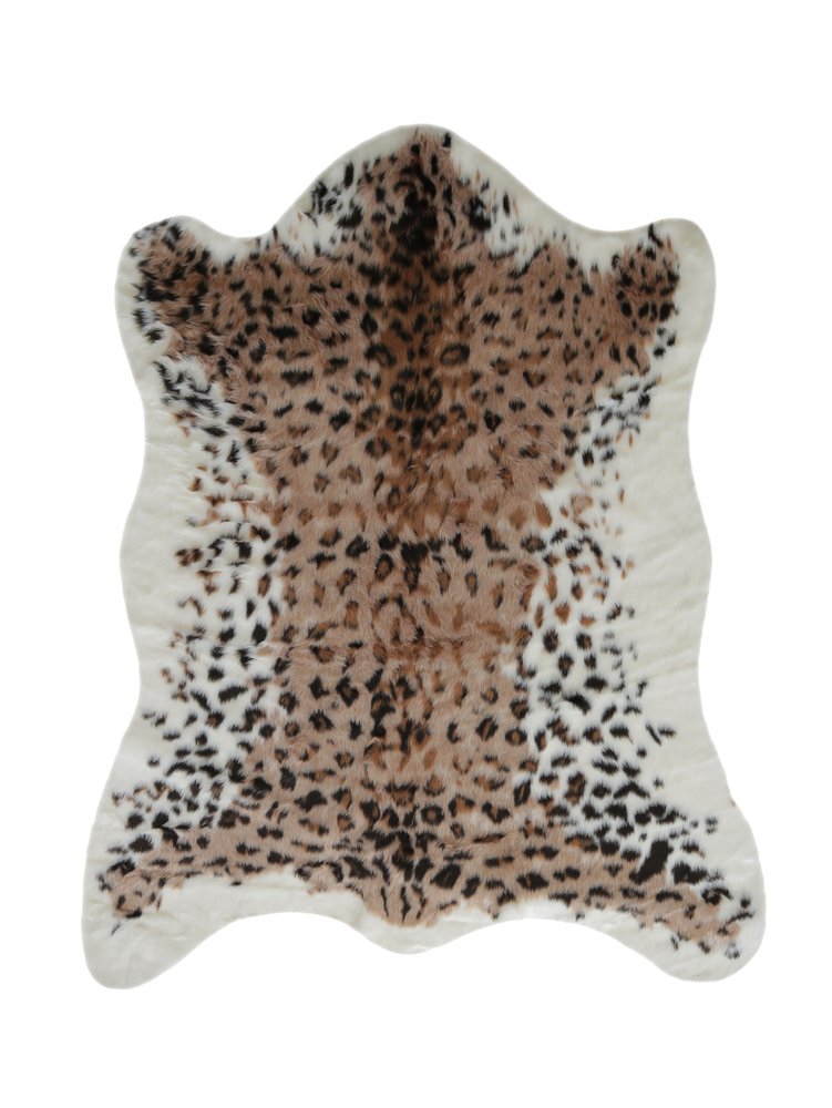 5' X 8' Brown And Black Leopard Print Hand Knotted Area Rug