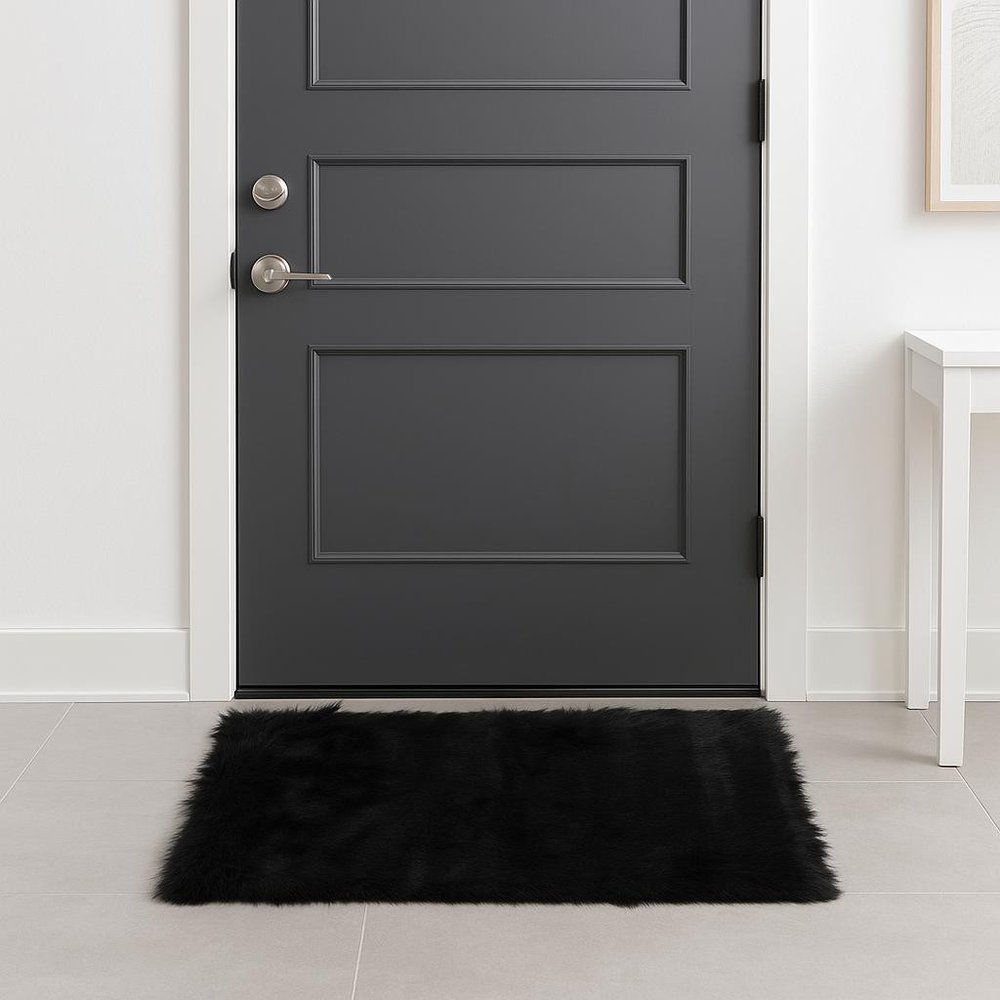 3' X 5' Gray Faux Fur Shag Area Rug