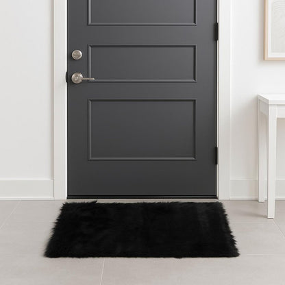 3' X 5' Gray Faux Fur Shag Area Rug
