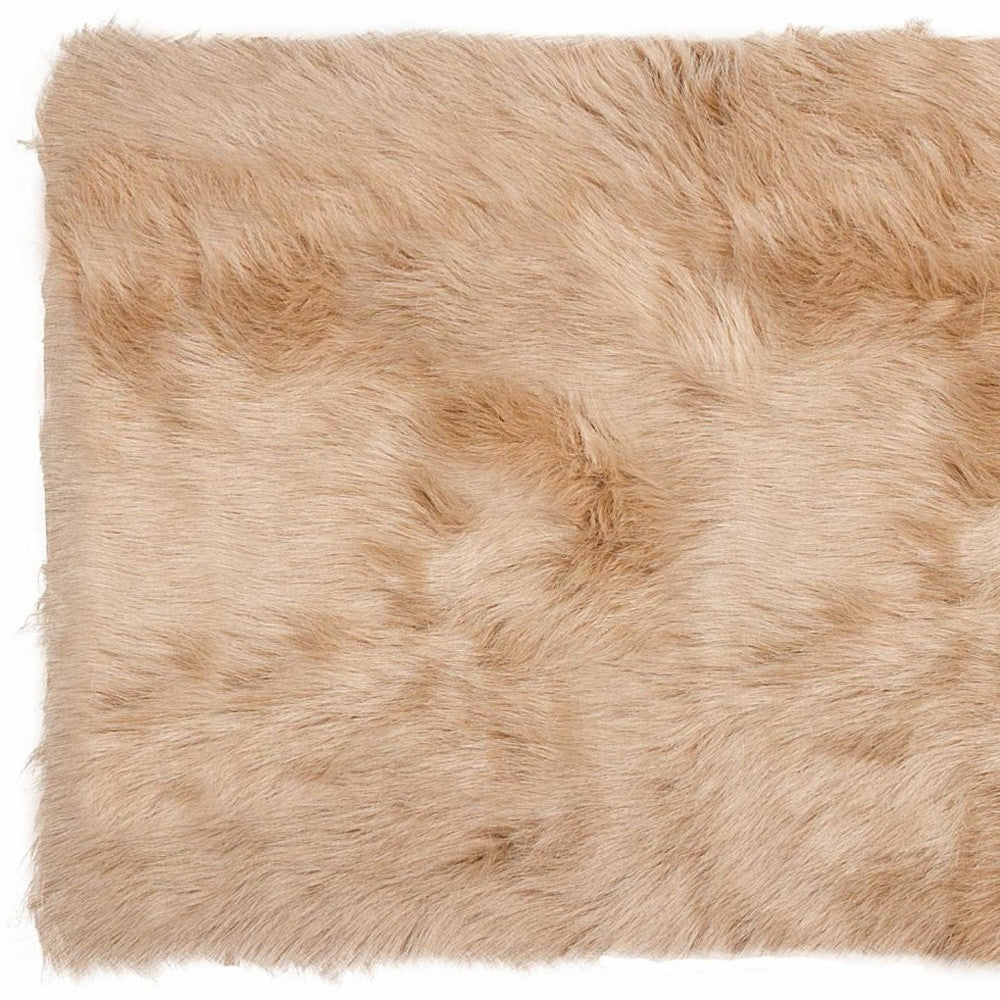 60" X 36" Off White Rectangular Faux Fur - Area Rug