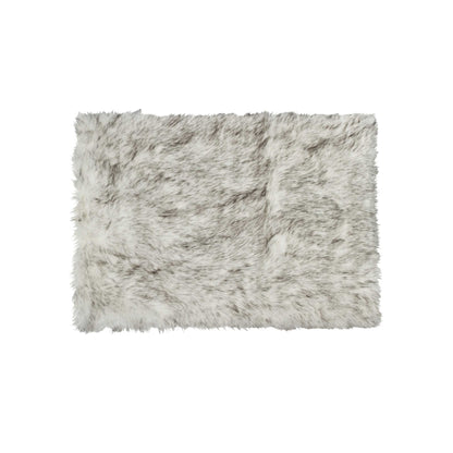 3' X 5' Gray Faux Fur Area Rug