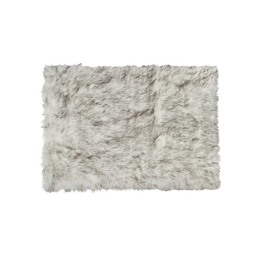 3' X 5' Gray Faux Fur Area Rug