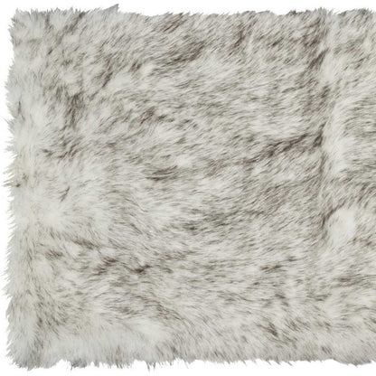 3' X 5' Gray Faux Fur Area Rug