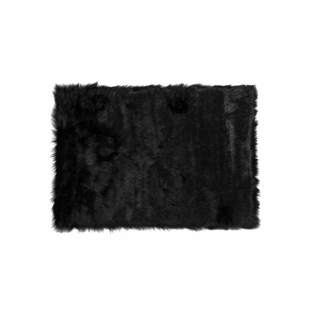 5' X 8' Black Shag Area Rug