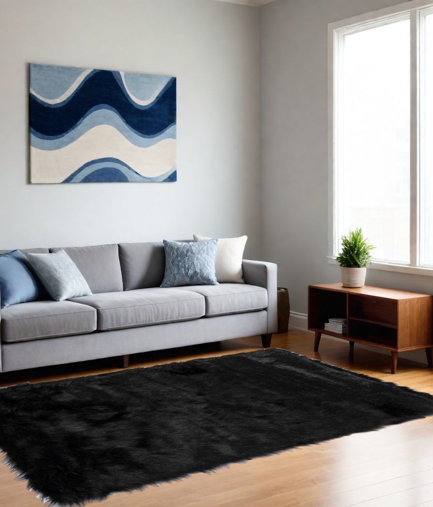 5' X 8' Gray Shag Area Rug