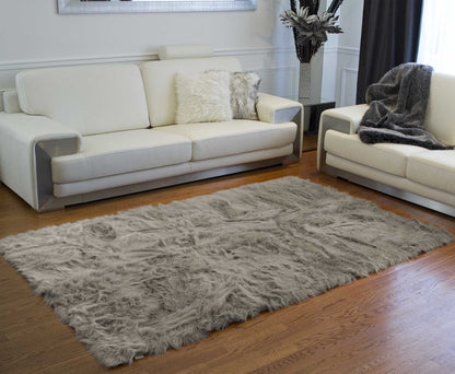 5' X 8' Black Shag Area Rug