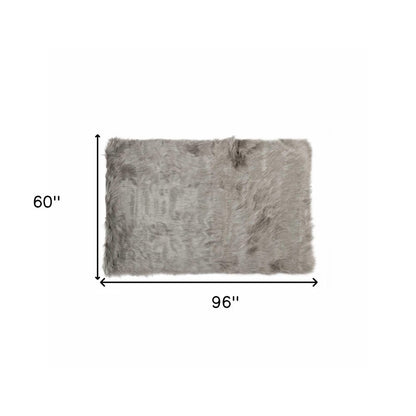 5' X 8' Gray Shag Area Rug