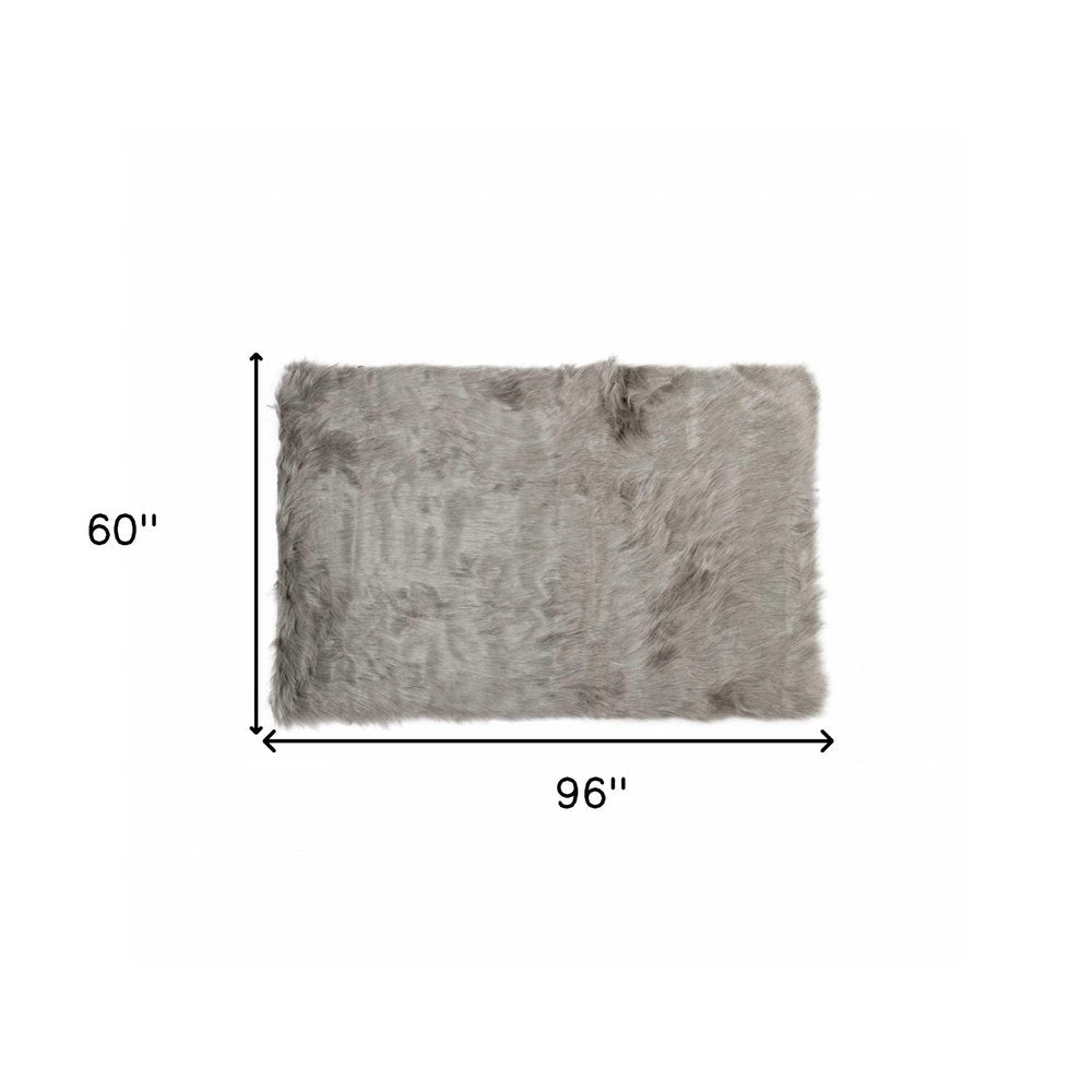 5' X 8' Black Shag Area Rug