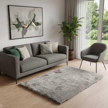 5' X 8' Black Shag Area Rug