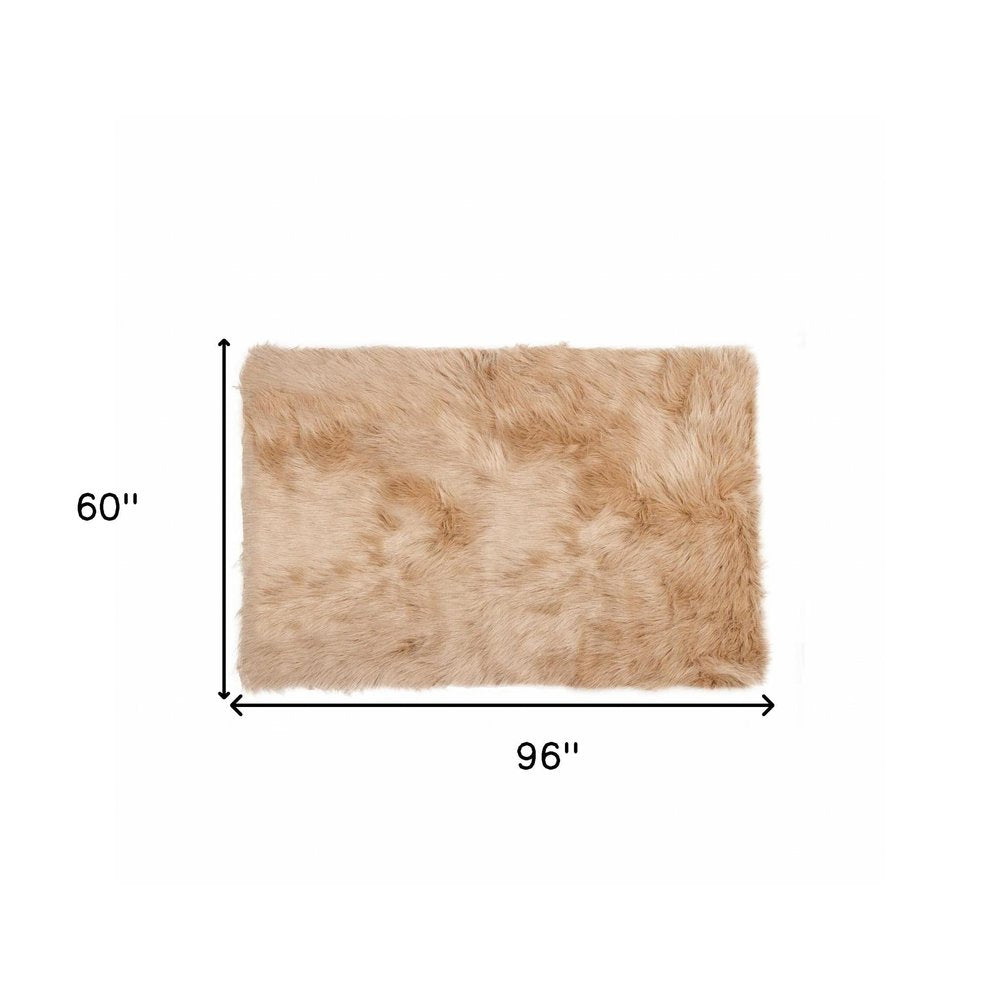 5' X 8' Black Shag Area Rug