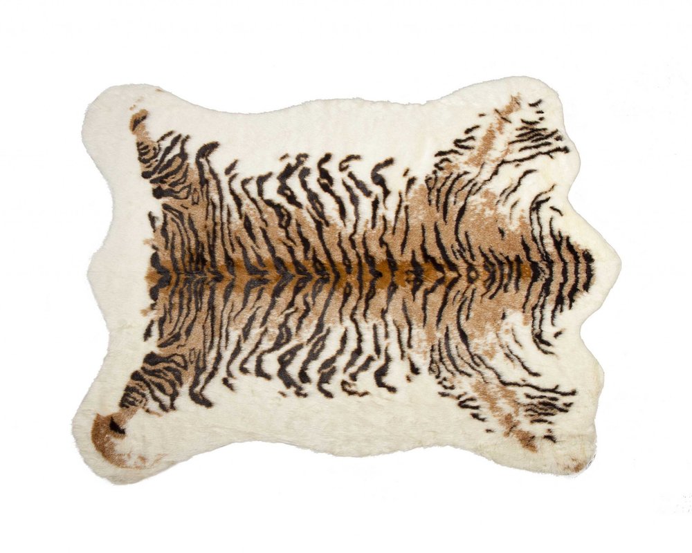 5' X 8' Brown And Black Animal Print Washable Area Rug