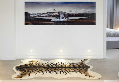 5' X 8' Brown And Black Animal Print Washable Area Rug