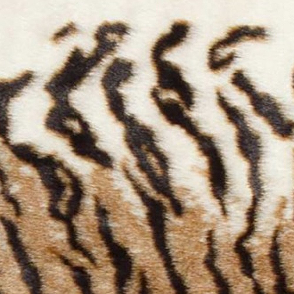5' X 8' Brown And Black Animal Print Washable Area Rug