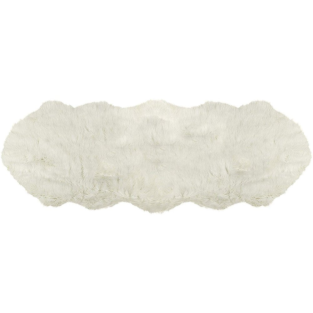 6' Off White Faux Sheepskin Area Rug