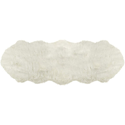 6' Off White Faux Sheepskin Area Rug