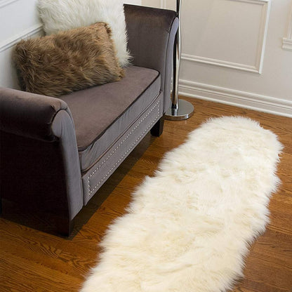 6' Off White Faux Sheepskin Area Rug