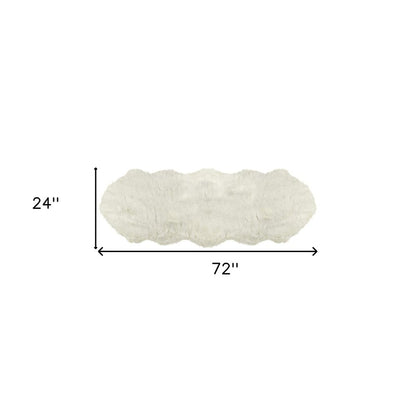 6' Off White Faux Sheepskin Area Rug