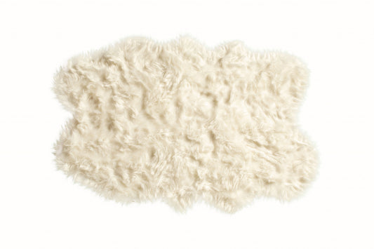 4' X 6' Off White Faux Sheepskin Washable Area Rug