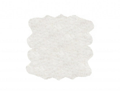 6' X 6' Off White Faux Fur Area Rug