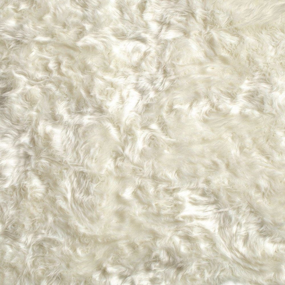 6' X 6' Off White Faux Fur Area Rug