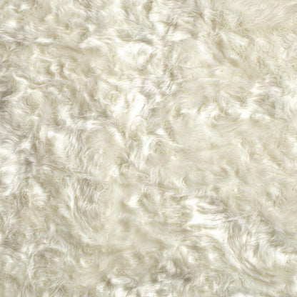 6' X 6' Off White Faux Fur Area Rug