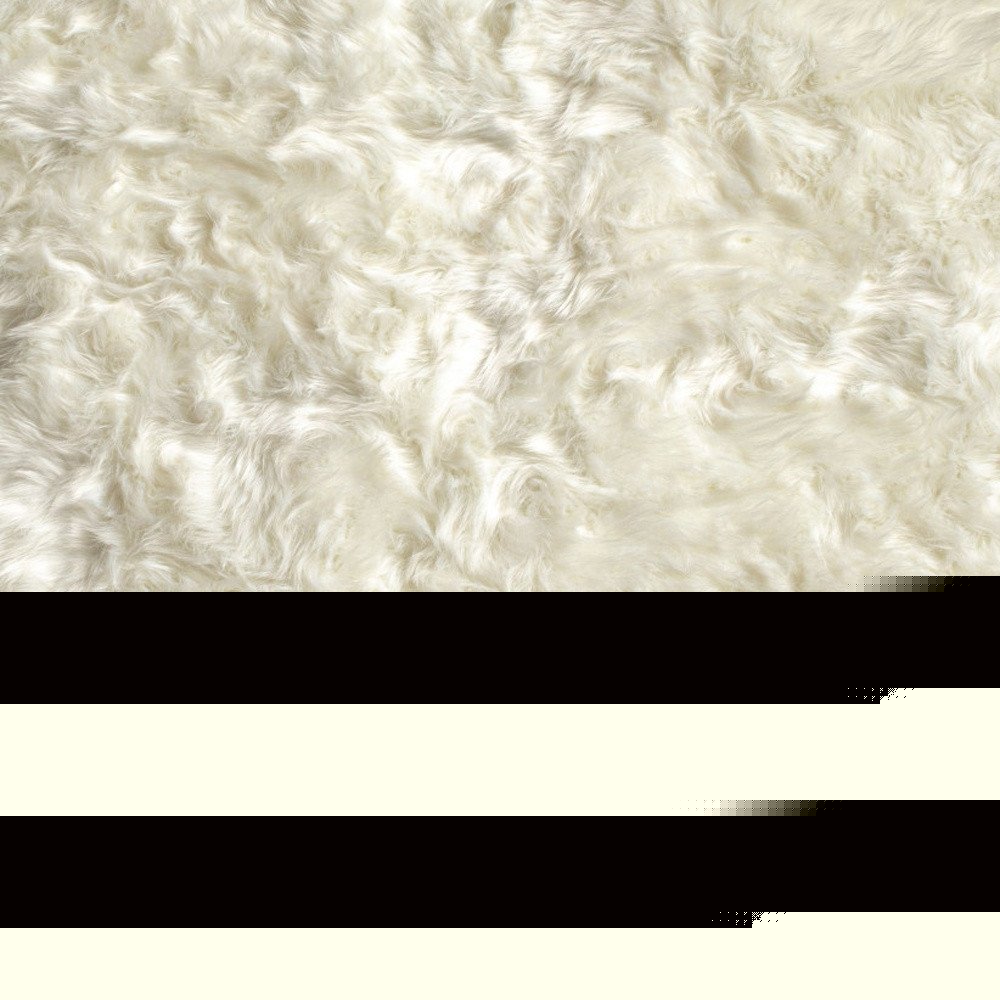 6' X 6' Off White Faux Fur Area Rug