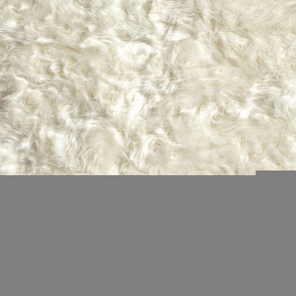 6' X 6' Off White Faux Fur Area Rug