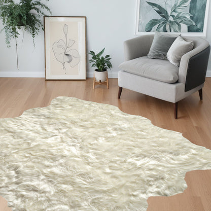 Off White Animal Print Area Rug