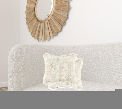 18" X 18" X 5" Gradient Tan Faux  Pillow 2 Pack