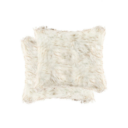 18" X 18" X 5" Gradient Tan Faux  Pillow 2 Pack