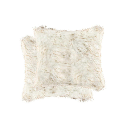 18" X 18" X 5" Gradient Tan Faux  Pillow 2 Pack